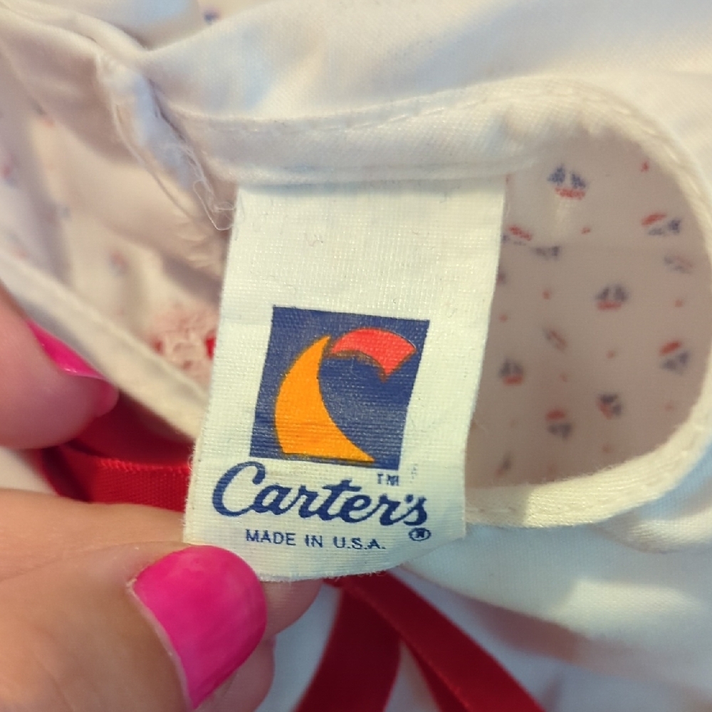 Vintage Carter's Nautical Dress with Red Bow and Sailboat Pattern size‎ 12-18M - Picture 6 of 10